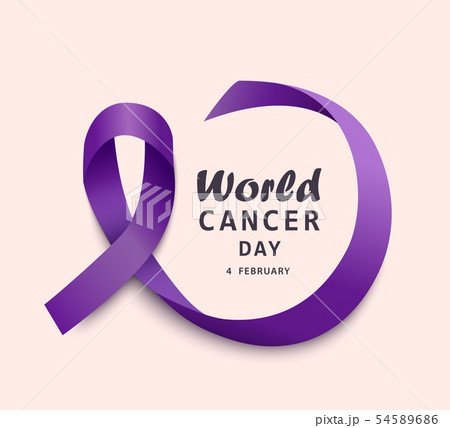 World cancer day banner design with purple curly ribbon and text realistic style World cancer day banner design with purple curly ribbon and text realistic style 54589686