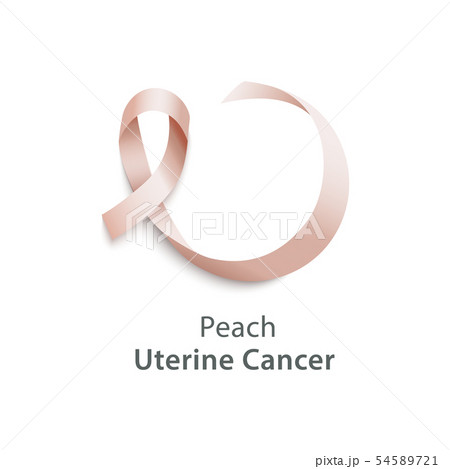 Peach ribbon the uterine cancer awareness realistic vector illustration isolated. 54589721