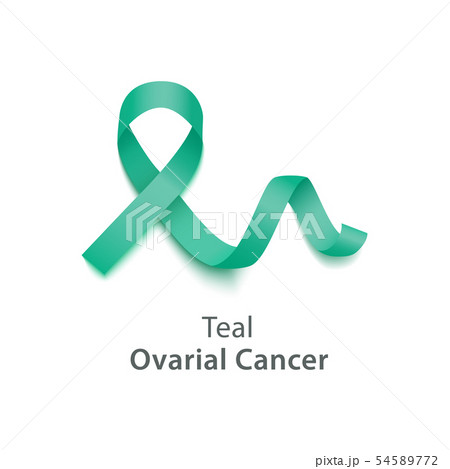 Teal color curly ribbon or loop in realistic style 54589772