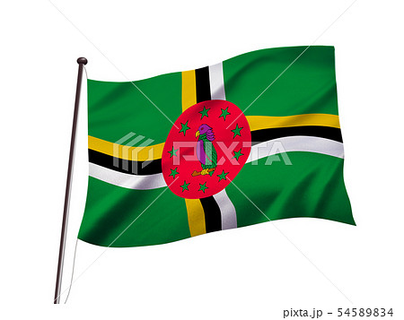 ドミニカ国の国旗イメージのイラスト素材 5454