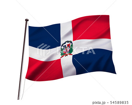 ドミニカ共和国の国旗イメージのイラスト素材 5455