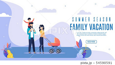 Flyer is Written Summer Season, Family Vacation. Flyer is Written Summer Season, Family Vacation. 54590591