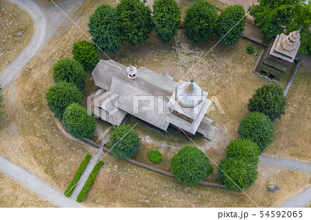 Wooden gothic church in heritage park. Open-air mu Wooden gothic church in heritage park. Open-air mu 54592065