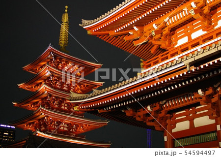 夜の浅草寺 夜の浅草寺 54594497