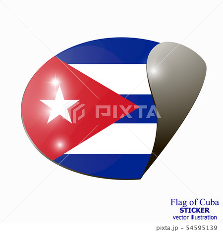 Sticker with flag of Cuba. Vector illustration 54595139