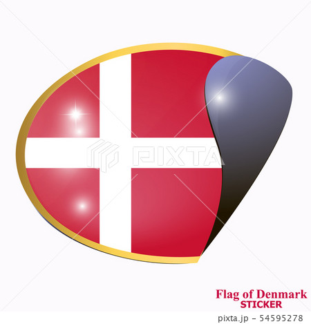 Sticker with flag of Denmark. Sticker with flag of Denmark. 54595278