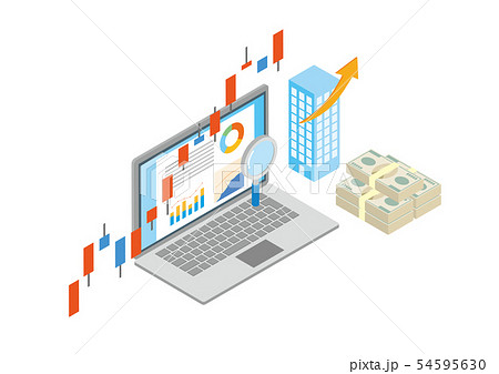 株価上昇 株式 為替 高騰 金融 3D アイソメ図 イメージ 株価上昇 株式 為替 高騰 金融 3D アイソメ図 イメージ 54595630
