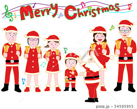 クリスマスコンサートでハンドベルを演奏している クリスマスコンサートでハンドベルを演奏している 54595955