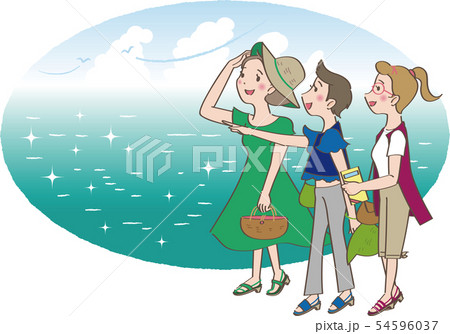 旅６_女子旅（夏・海の背景） 54596037