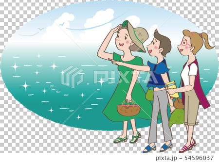 旅６_女子旅（夏・海の背景） 54596037