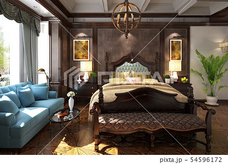 Hotel Room Interior 3D Illustration Photorealistic Rendering 54596172