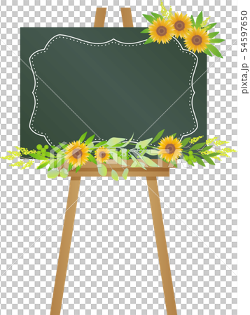 ウェルカムボード Welcomebord 黒板 イラスト ひまわり Sunflowerのイラスト素材