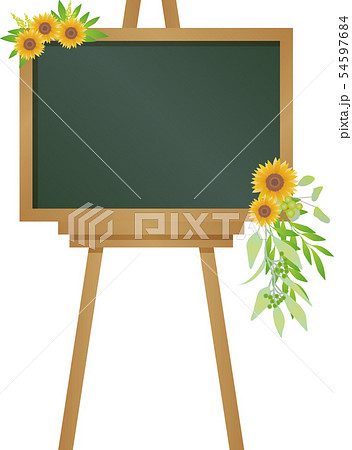 ウェルカムボード Welcomebord 黒板 イラスト ひまわり Sunflower 2のイラスト素材