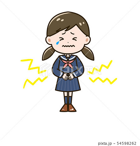 腹痛　女の子　ポーズ　イラスト 54598262