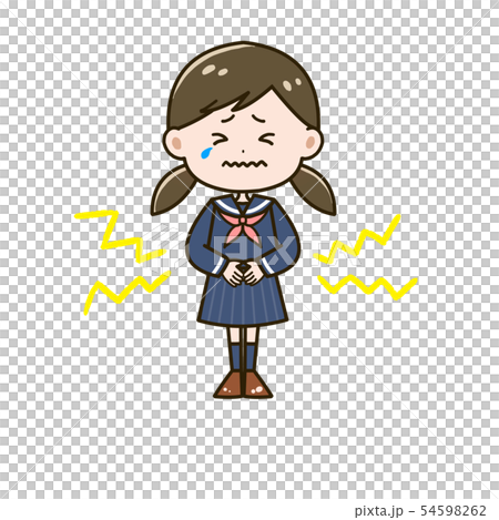 腹痛　女の子　ポーズ　イラスト 54598262