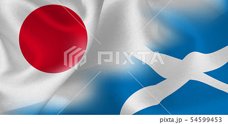 ラグビー　日本　スコットランド　 国旗  54599453