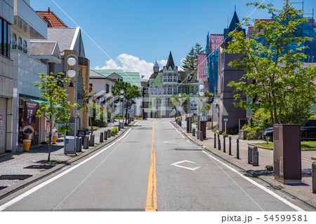 山梨県北杜市 清里駅前の町並み 山梨県北杜市 清里駅前の町並み 54599581