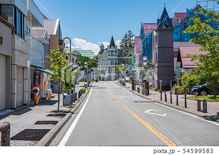 山梨県北杜市 清里駅前の町並み 山梨県北杜市 清里駅前の町並み 54599583