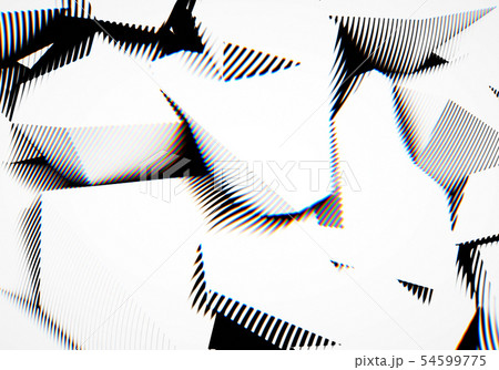 Abstract background with engraving or woodcut styled 3d shapes and glitch effect 54599775