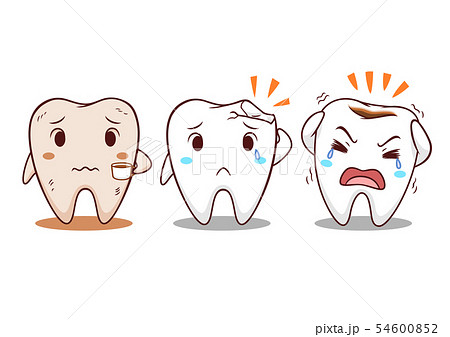 Cartoon illustration of tooth with teeth problems. Cartoon illustration of tooth with teeth problems. 54600852