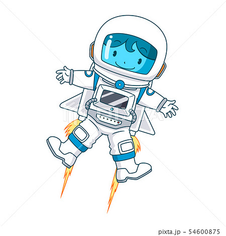 Cartoon character of astronaut floating. 54600875