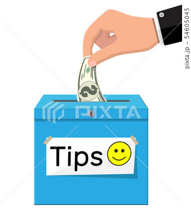 Blue tip box full of cash. 54605045