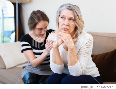 Two women after quarrel Two women after quarrel 54607547