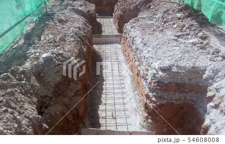 Trenches excavated at the construction site 54608008