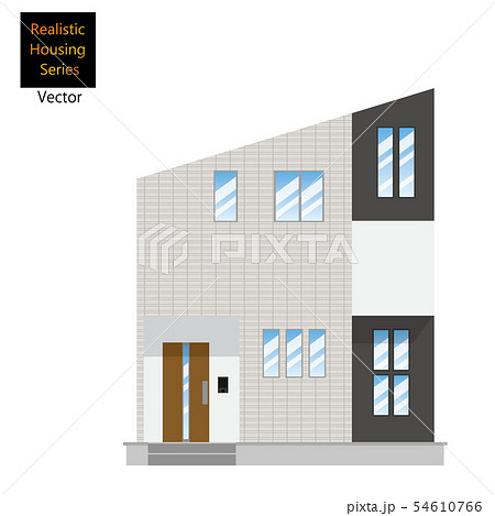 一戸建て、一軒家のイラスト(タイル)_マイホーム、木造住宅_ベクターデータ 一戸建て、一軒家のイラスト(タイル)_マイホーム、木造住宅_ベクターデータ 54610766