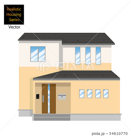 一戸建て、一軒家のイラスト_マイホーム、木造住宅_ベクターデータ 一戸建て、一軒家のイラスト_マイホーム、木造住宅_ベクターデータ 54610770