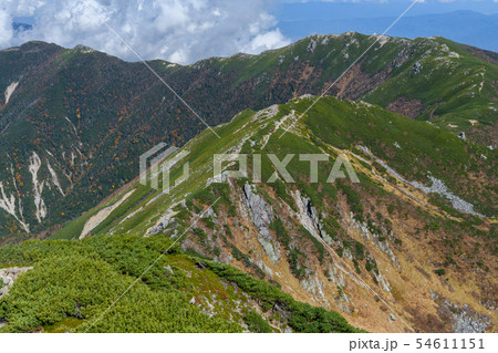 晩秋の馬ノ背と将棊頭山 54611151