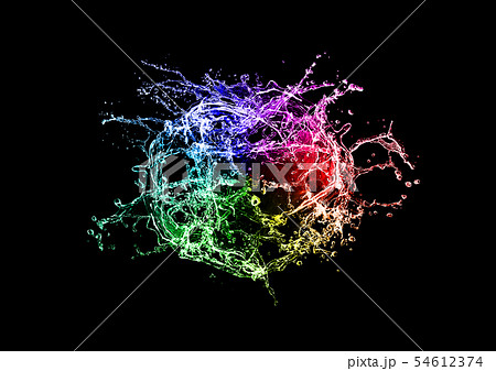 カラフルな水しぶきのイラスト素材
