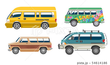 Minivan car van auto vehicle family minibus vehicle and automobile banner isolated citycar on white 54614186
