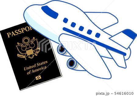 パスポート　アメリカ　旅行　イラスト　 54616010