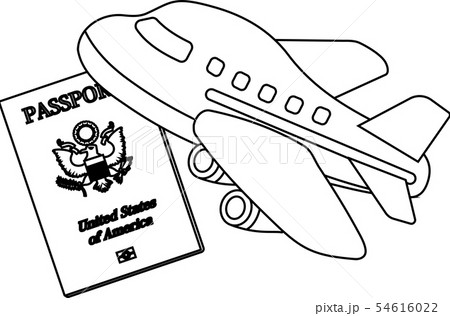 パスポート アメリカ 旅行 イラスト のイラスト素材