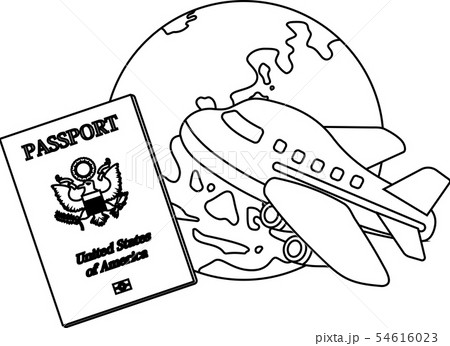 パスポート アメリカ 旅行 イラスト のイラスト素材
