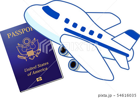 パスポート アメリカ 旅行 イラスト のイラスト素材