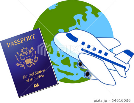 パスポート アメリカ 旅行 イラスト のイラスト素材