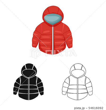 Vector design of jacket and winter sign. Set of jacket and newborn stock vector illustration. 54616092