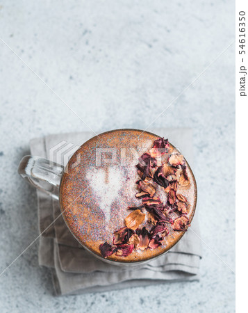 diamond cappuccino coffee with dried rose petals diamond cappuccino coffee with dried rose petals 54616350