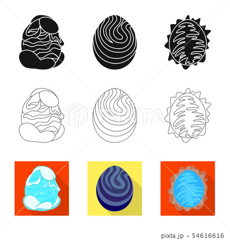 Vector illustration of animal and prehistoric sign. Collection of animal and cute stock symbol for 54616616