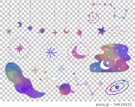 月と星の素材セット 月と星の素材セット 54616918