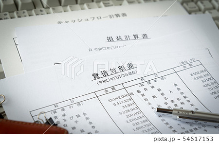 貸借対照表　損益計算書　キャッシュフロー計算書　収支報告　財務諸表　ビジネス 54617153