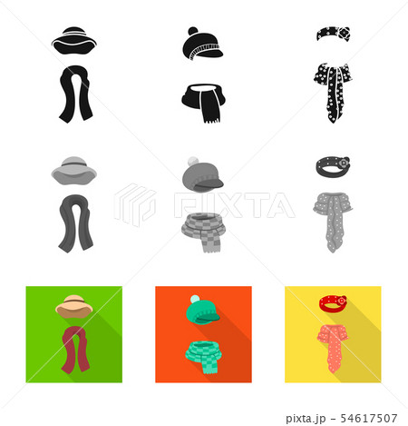Vector design of clothes and texture logo. Collection of clothes and weather stock vector 54617507