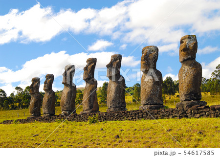 イースター島　アフ・アキビのモアイ（チリ） 54617585