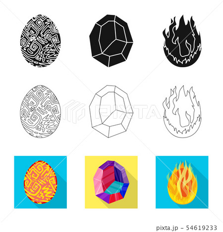 Isolated Object Of Animal And Prehistoric Sign のイラスト素材