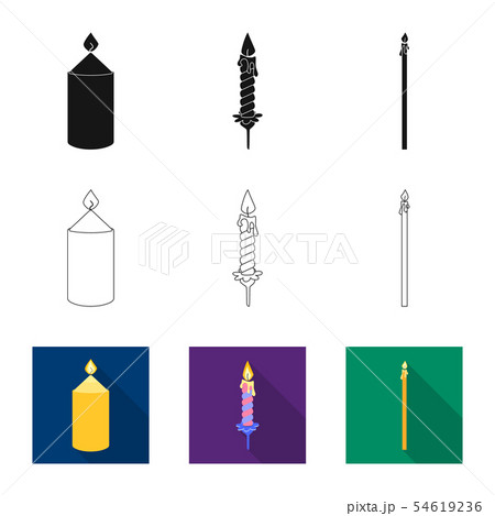 Isolated object of relaxation and flame icon. Set of relaxation and wax vector icon for stock. 54619236