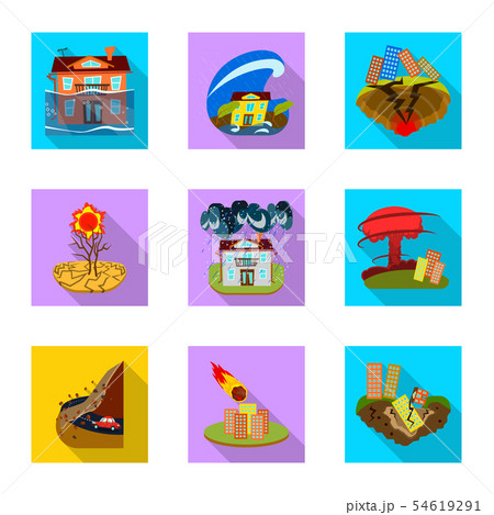 Vector illustration of collapse and environment sign. Set of collapse and distress stock symbol for Vector illustration of collapse and environment sign. Set of collapse and distress stock symbol for 54619291