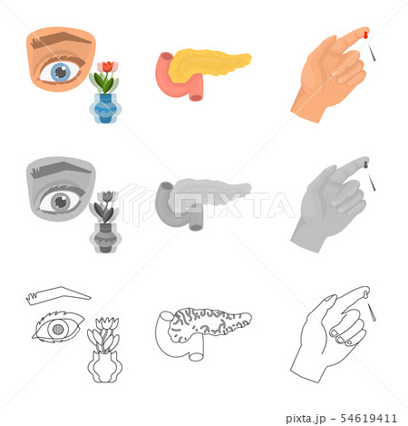 Vector design of diet and treatment icon. Collection of diet and medicine stock symbol for web. Vector design of diet and treatment icon. Collection of diet and medicine stock symbol for web. 54619411