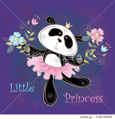 Cute Panda ballerina dancing. Little princess. Cute Panda ballerina dancing. Little princess. 54619989